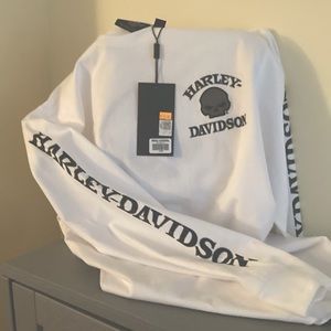 Harley Davidson Genuine Motorclothes Men’s Willie G. Skull Long Sleeve Tee White